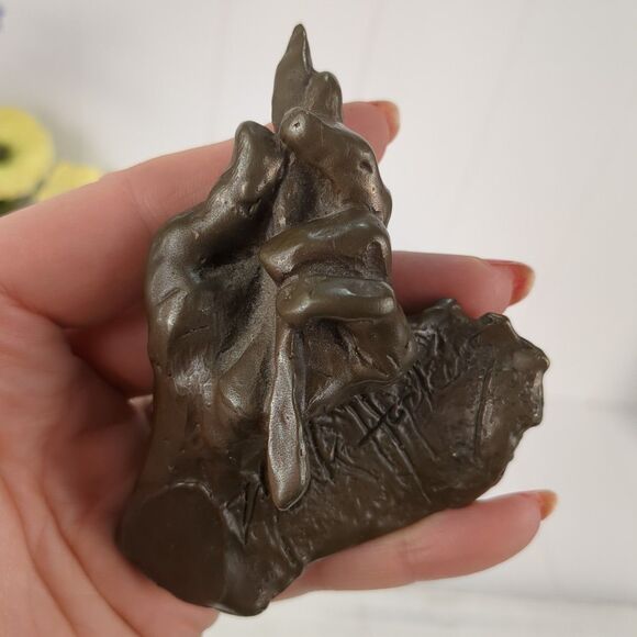 Vintage Mark Hopkins Signed Bronze Sculpture Hand Sculpting Tool Thumb Print 02 - Picture 5 of 9